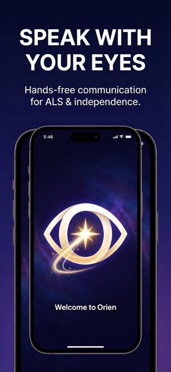 The Orien welcome screen with the Orien eye logo.
